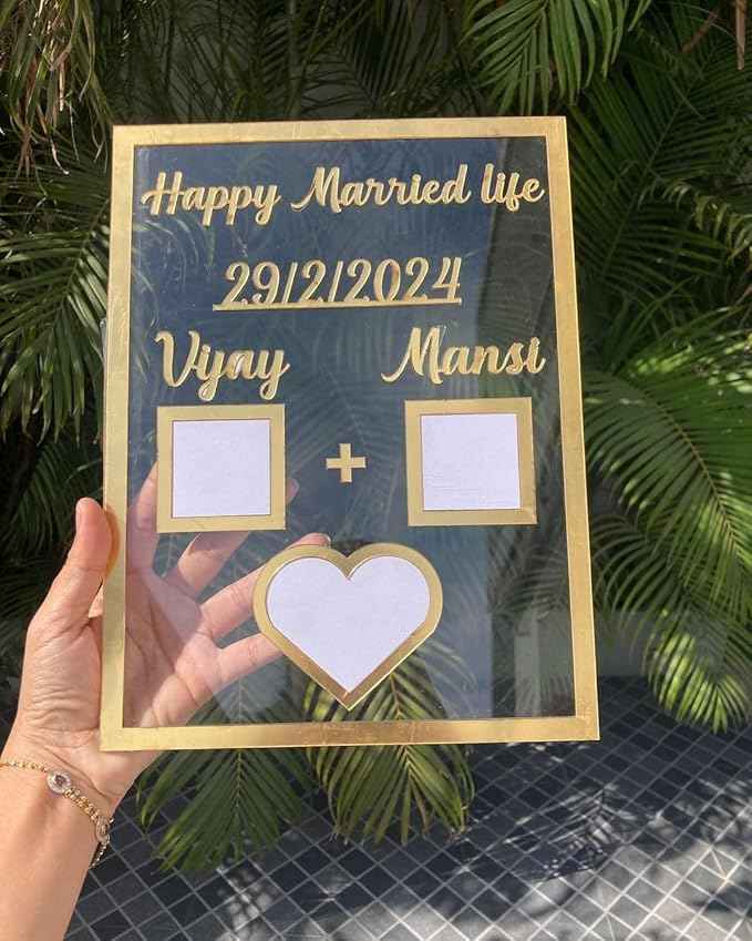 Personalized Couple Thumbprint Art Frame: Custom Wedding Anniversary Fingerprint Gift