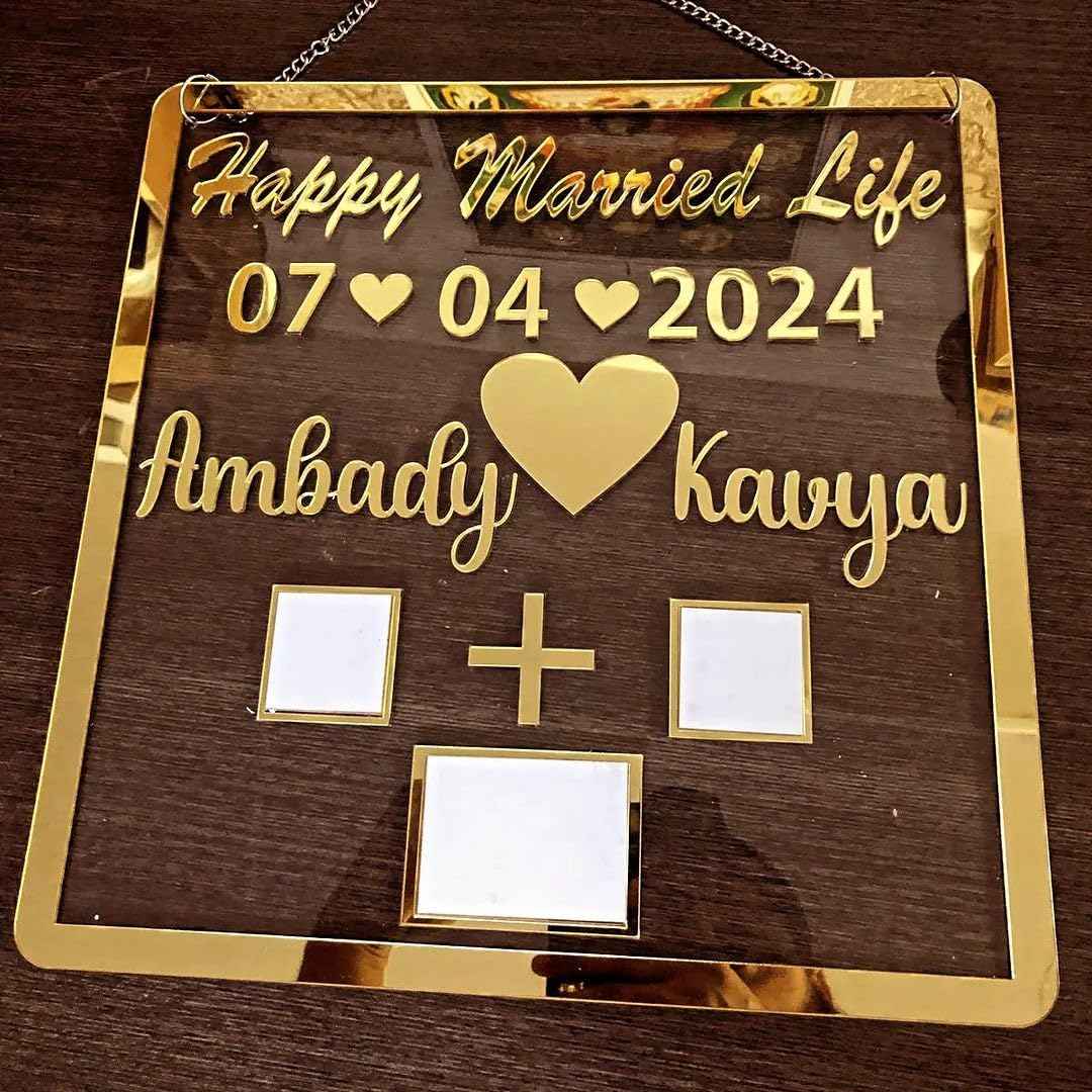 Personalized Couple Thumbprint Art Frame: Custom Wedding Anniversary Fingerprint Gift