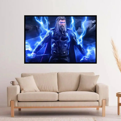 Fat Thor Electric Rage Wall Art Print -  - Jolly Gifts And Arts