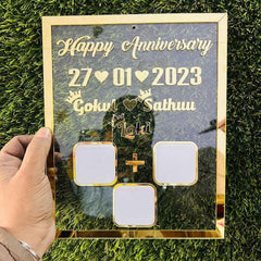 Personalized Couple Thumbprint Art Frame: Custom Wedding Anniversary Fingerprint Gift