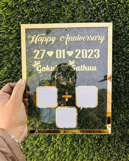 Personalized Couple Thumbprint Art Frame: Custom Wedding Anniversary Fingerprint Gift