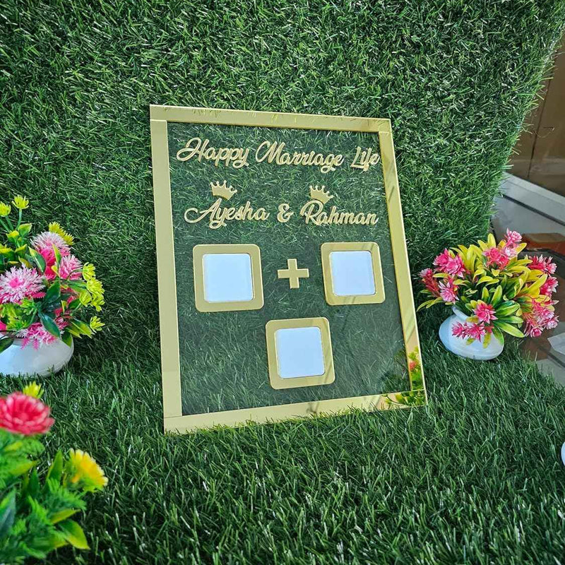 Personalized Couple Thumbprint Art Frame: Custom Wedding Anniversary Fingerprint Gift