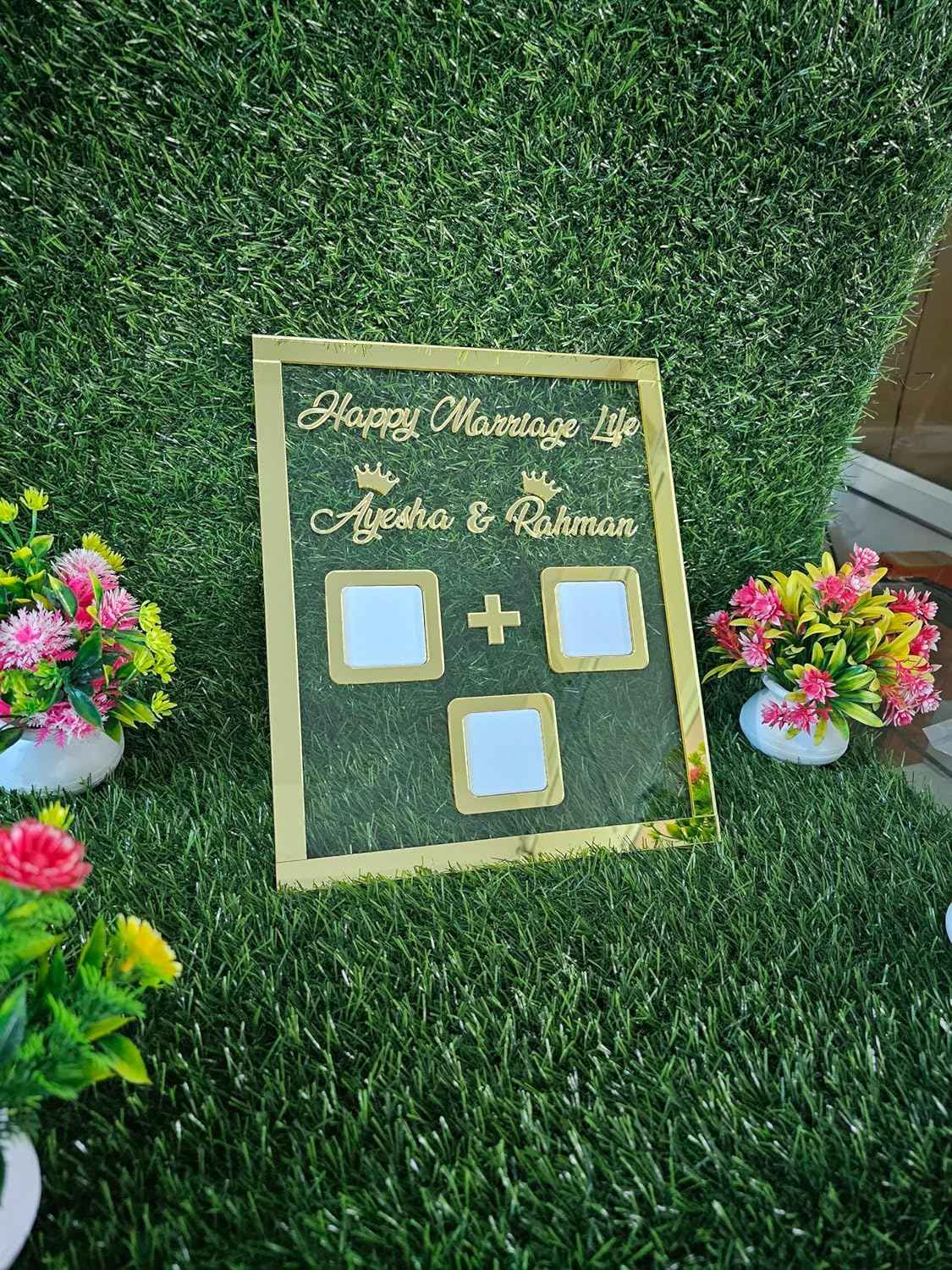 Personalized Couple Thumbprint Art Frame: Custom Wedding Anniversary Fingerprint Gift