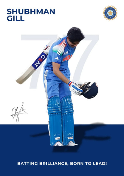 Shubman Gill "Born To Lead" Poster -  - Jolly Gifts And Arts