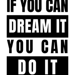 Bold Motivational DREAM IT DO IT Typography Poster -  - Jolly Gifts And Arts