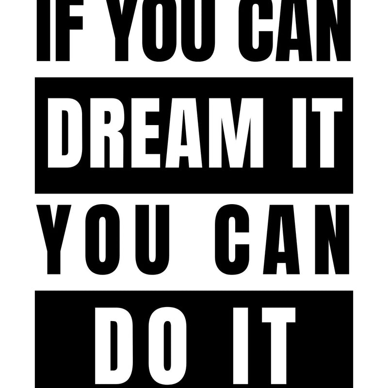Bold Motivational DREAM IT DO IT Typography Poster -  - Jolly Gifts And Arts