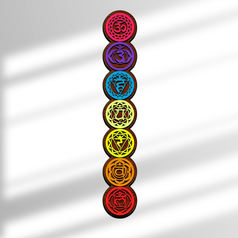 7 Chakra Layered Wooden Wall Art -  - Jolly Gifts And Arts