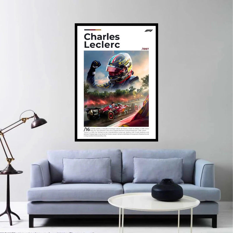 Charles Leclerc F1 Driver Minimalist Poster