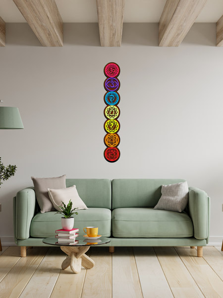 7 Chakra Layered Wooden Wall Art -  - Jolly Gifts And Arts