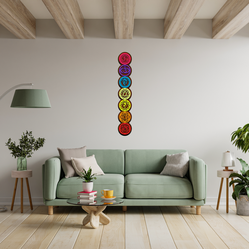 7 Chakra Layered Wooden Wall Art -  - Jolly Gifts And Arts