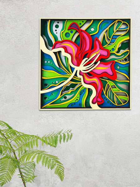 3D Layered Flower Wall Art