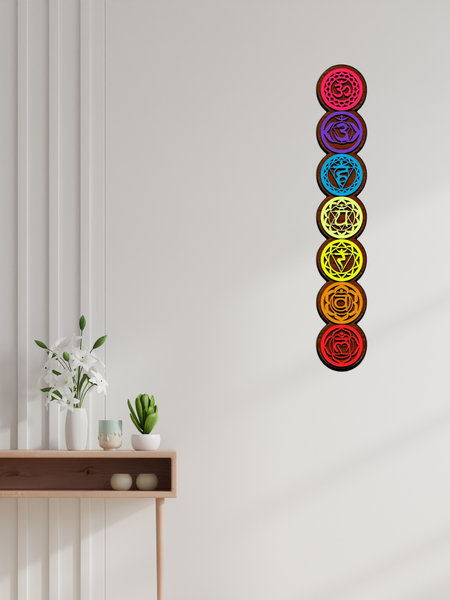 7 Chakra Layered Wooden Wall Art -  - Jolly Gifts And Arts