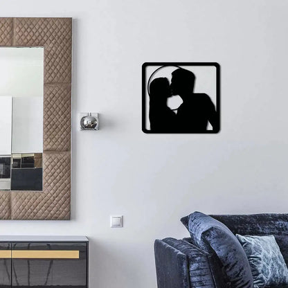 Romantic Kissing Couple Silhouette Wall Art -  - Jolly Gifts And Arts