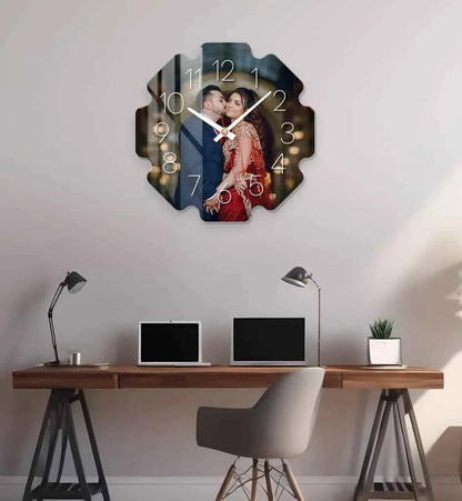 Custom Shaped HD Photo Printed Wall Clock