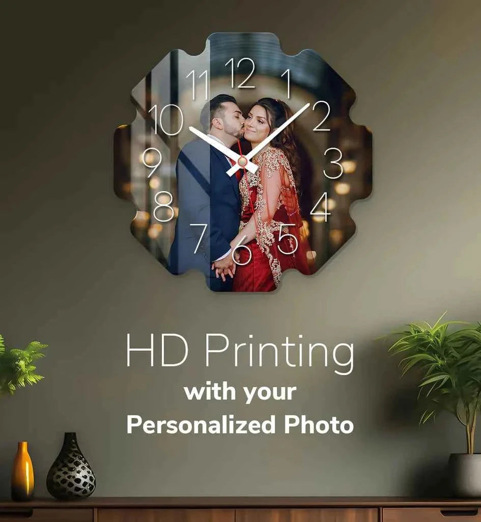 Custom Shaped HD Photo Printed Wall Clock