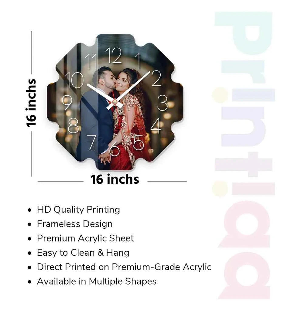 Custom Shaped HD Photo Printed Wall Clock