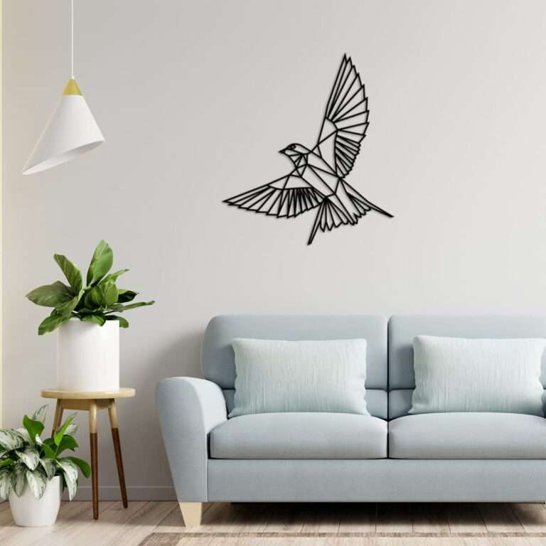 Abstract Geometric Bird Decor