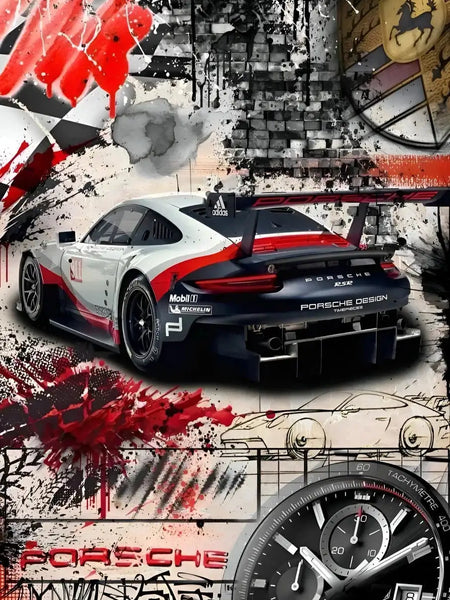 Abstract Porsche GT3 Race Art