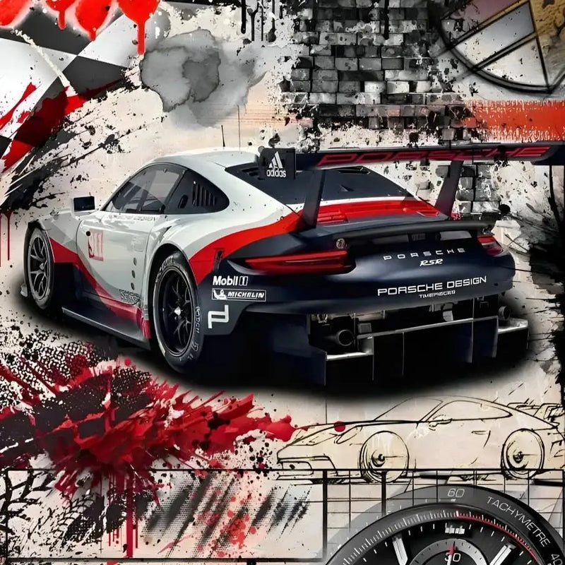 Abstract Porsche GT3 Race Art
