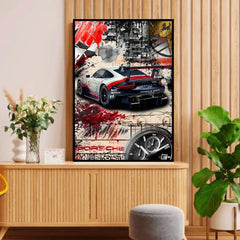 Abstract Porsche GT3 Race Art