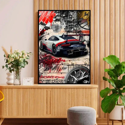 Abstract Porsche GT3 Race Art