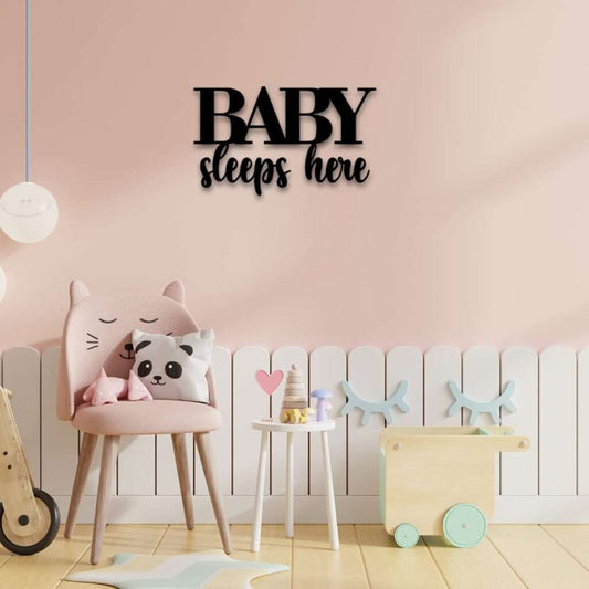 "Baby Sleeps Here" Wall Sign -  - Jolly Gifts And Arts
