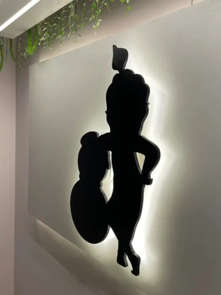 Bal Krishna Makhan Chor Silhouette Wall Art | Hindu God Home Decor -  - Jolly Gifts And Arts