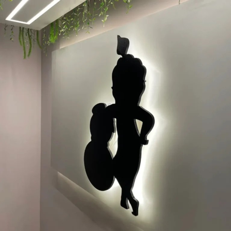 Bal Krishna Makhan Chor Silhouette Wall Art | Hindu God Home Decor -  - Jolly Gifts And Arts