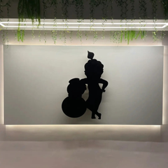 Bal Krishna Makhan Chor Silhouette Wall Art | Hindu God Home Decor -  - Jolly Gifts And Arts