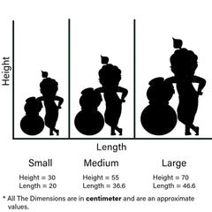 Bal Krishna Makhan Chor Silhouette Wall Art | Hindu God Home Decor