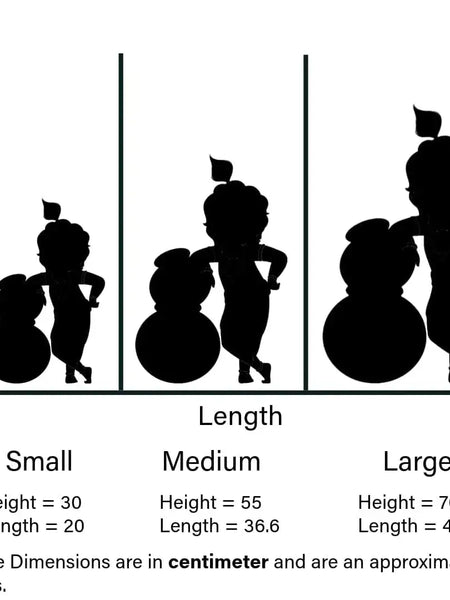 Bal Krishna Makhan Chor Silhouette Wall Art | Hindu God Home Decor