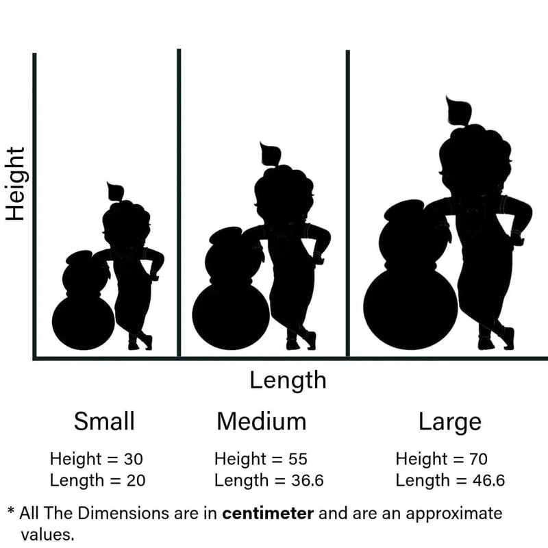 Bal Krishna Makhan Chor Silhouette Wall Art | Hindu God Home Decor