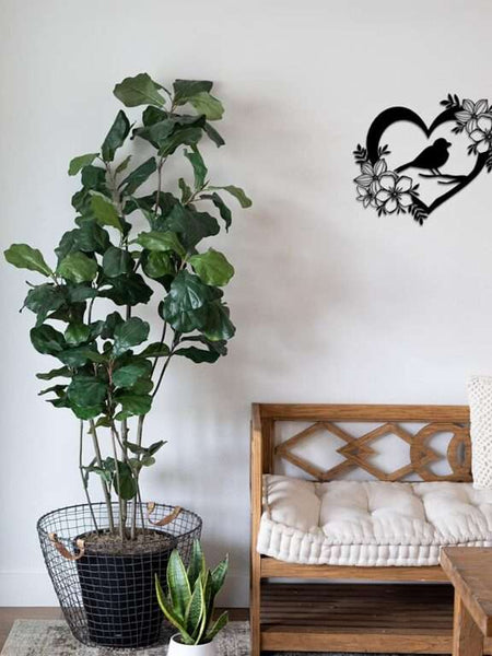 Beautyfull Bird-in-Heart Floral Wall Art