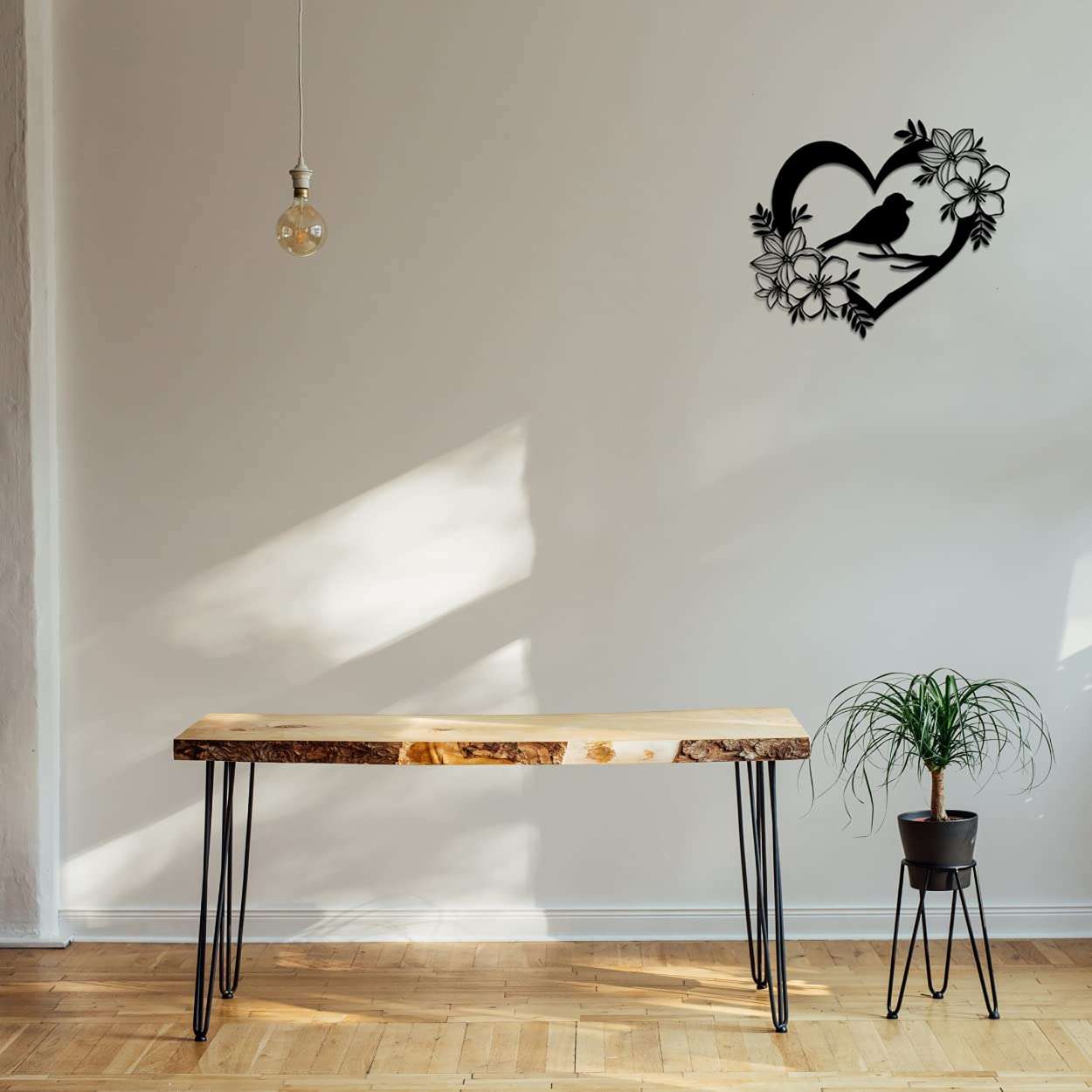 Beautyfull Bird-in-Heart Floral Wall Art -  - Jolly Gifts And Arts