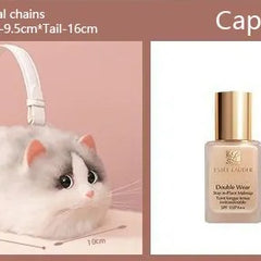 Plush Shaded Silver Kitty Handbag: Lifelike Faux Fur Cat Shoulder Crossbody Bag