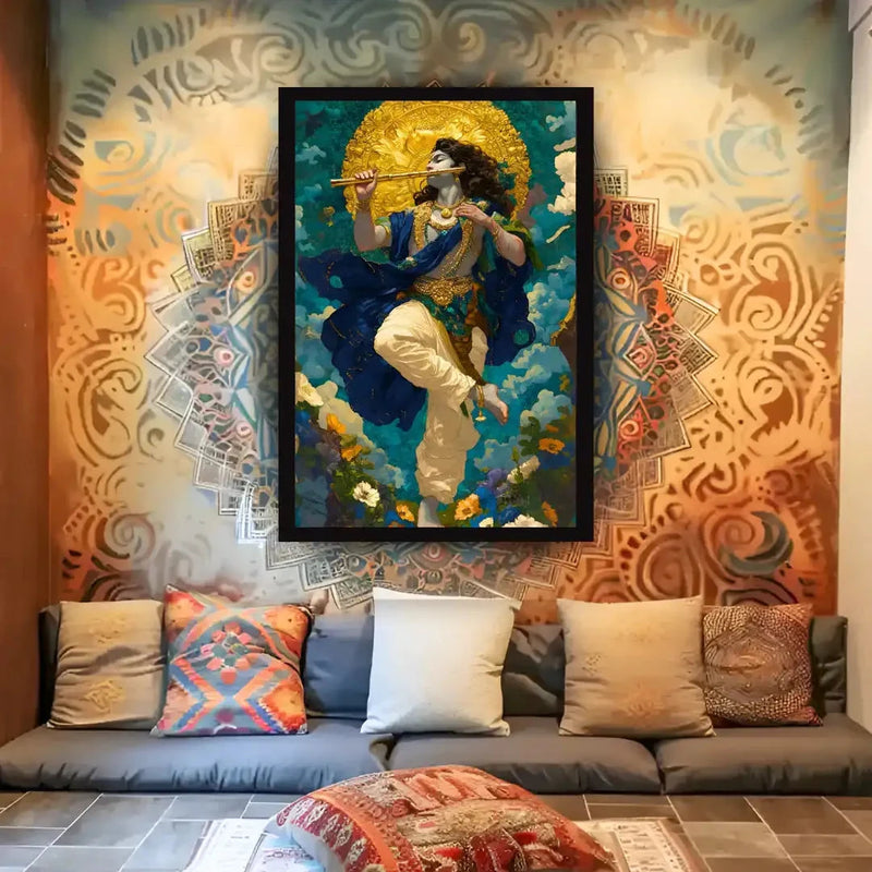 Celestial Krishna with Flute