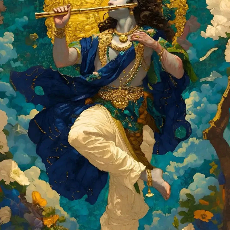 Celestial Krishna with Flute