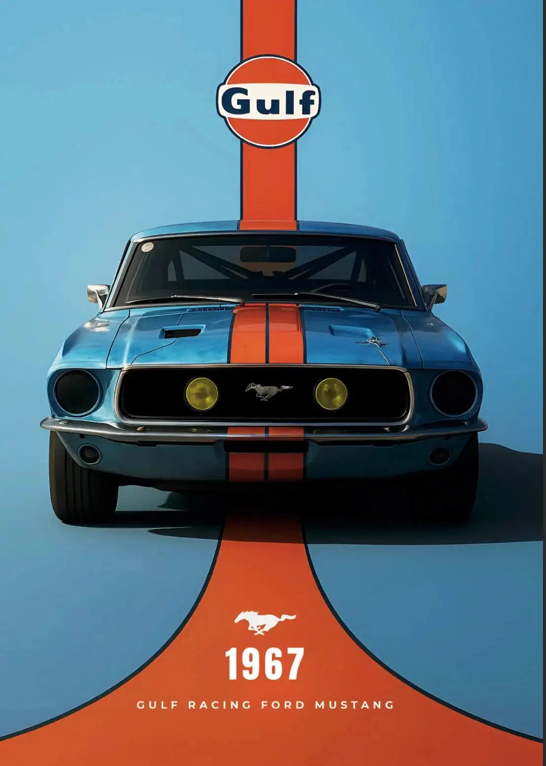 Classic Gulf Livery Mustang Wall Decor