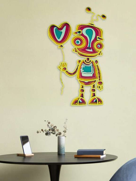 Colorful Layered Robot Wall Art -  - Jolly Gifts And Arts