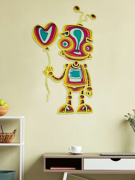 Colorful Layered Robot Wall Art