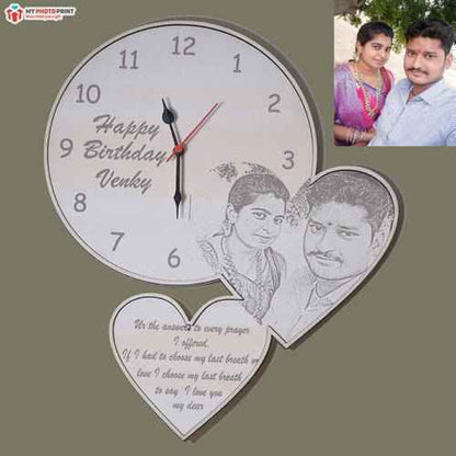 Custom Photo Clock Engraved Photo Frame