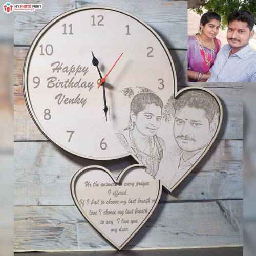 Custom Photo Clock Engraved Photo Frame