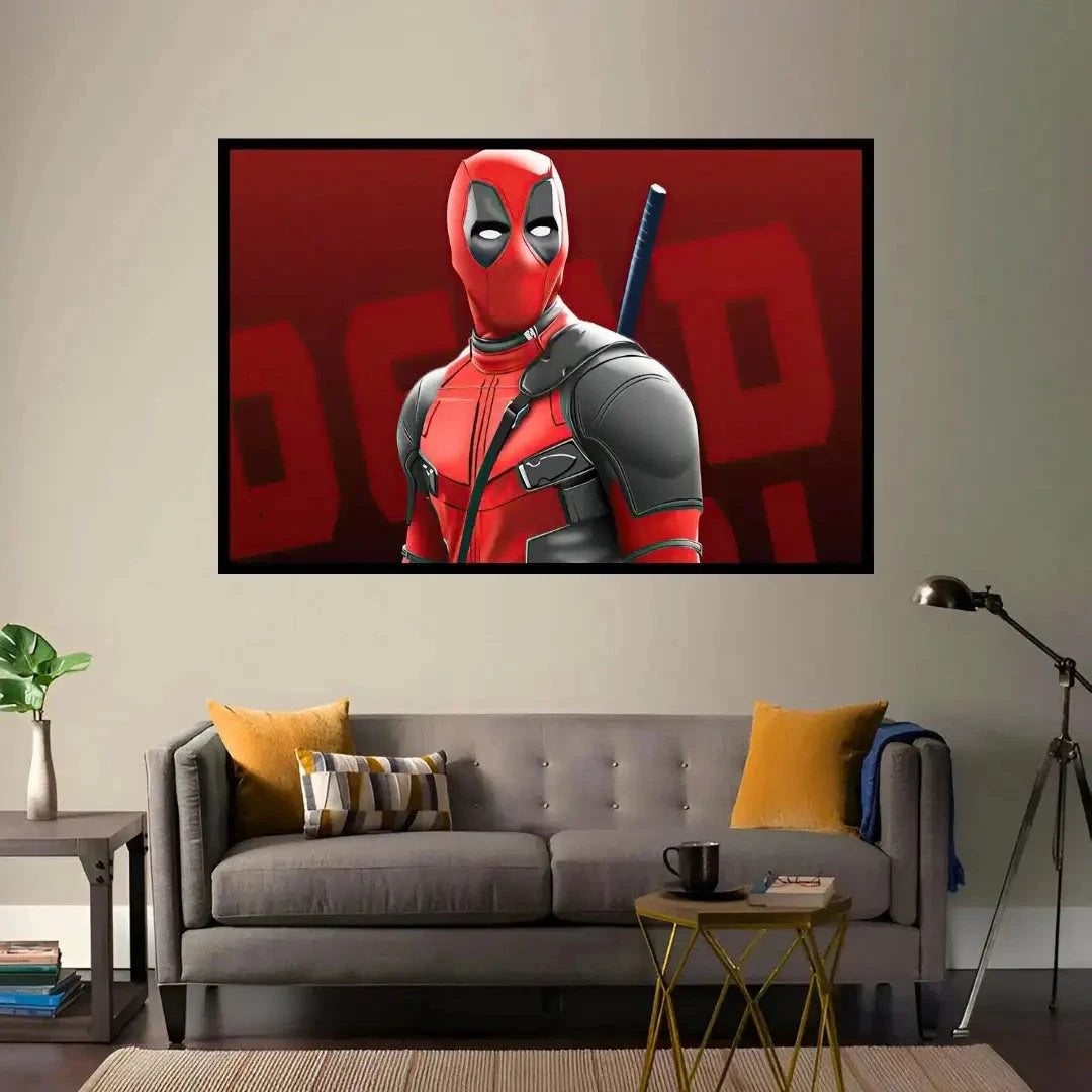 Deadpool Minimalist Red & Black Comic Poster Print