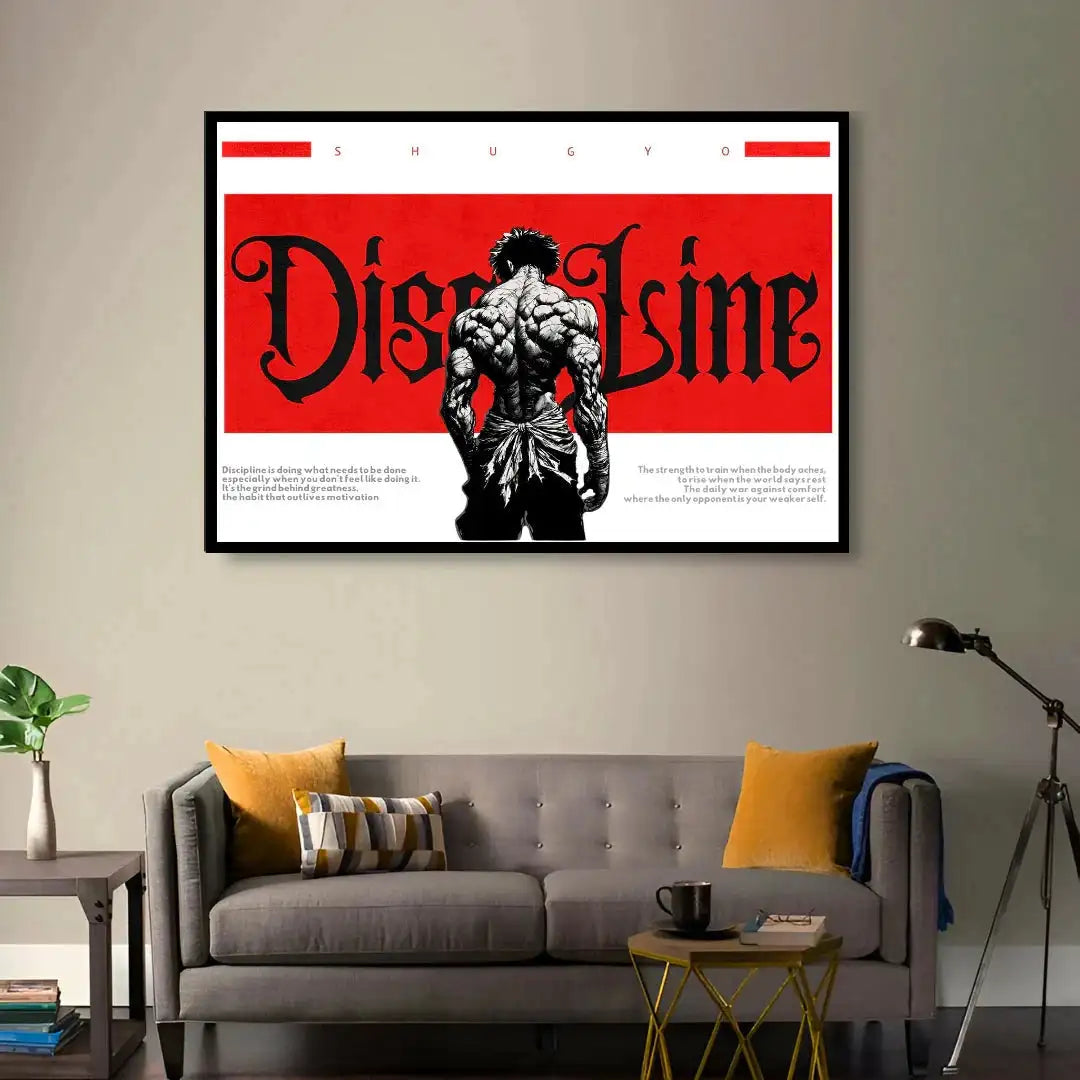 "DISCIPLINE" Anime/Manga Style Gym Motivation Poster