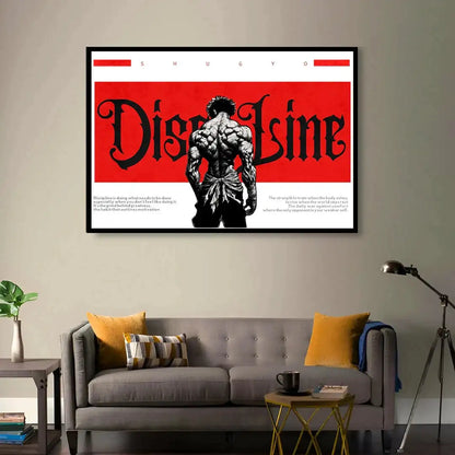 "DISCIPLINE" Anime/Manga Style Gym Motivation Poster