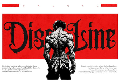 "DISCIPLINE" Anime/Manga Style Gym Motivation Poster