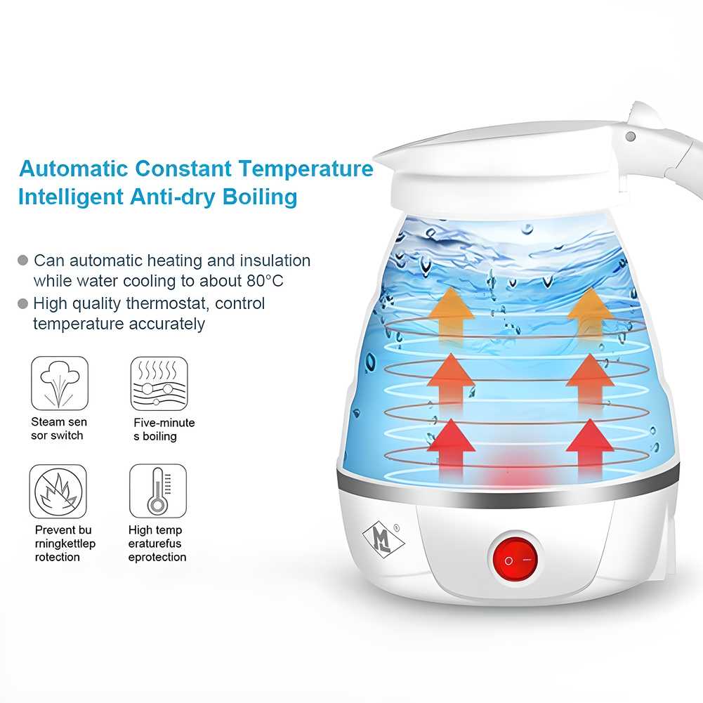 Electric Kettle - Silicone Foldable Electric Water Kettle   ( 600 ml ) Jolly Gifts And Arts