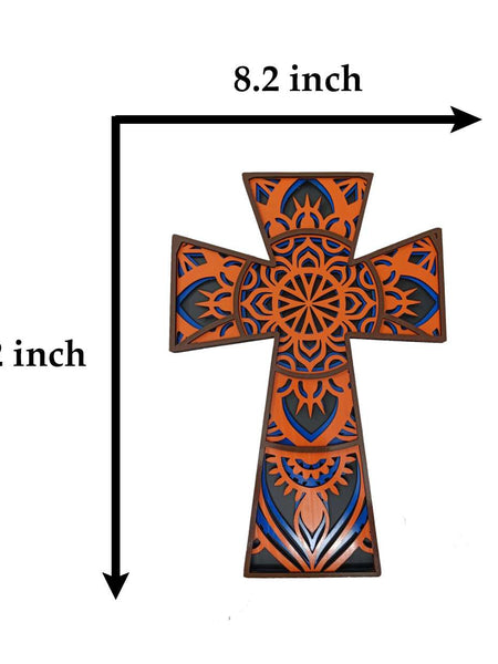 Elegant Botonee Multi Layered Cross Wall Art | Trefoil Budded Christian Symbol -  - Jolly Gifts And Arts