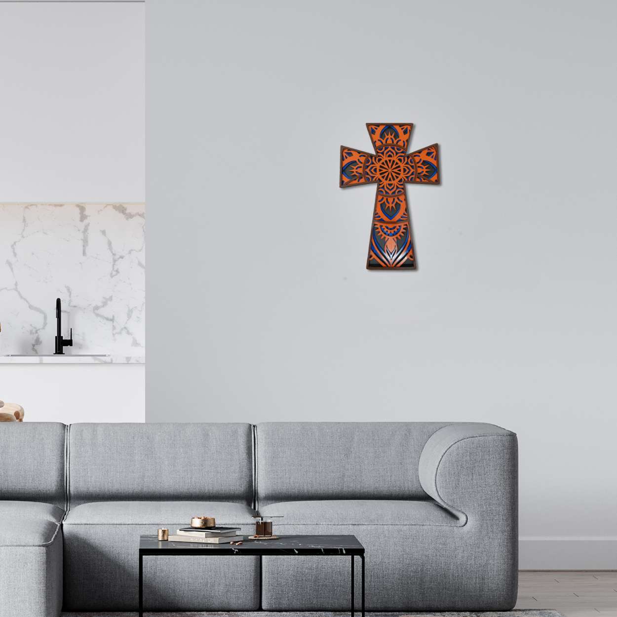 Elegant Botonee Multi Layered Cross Wall Art | Trefoil Budded Christian Symbol -  - Jolly Gifts And Arts