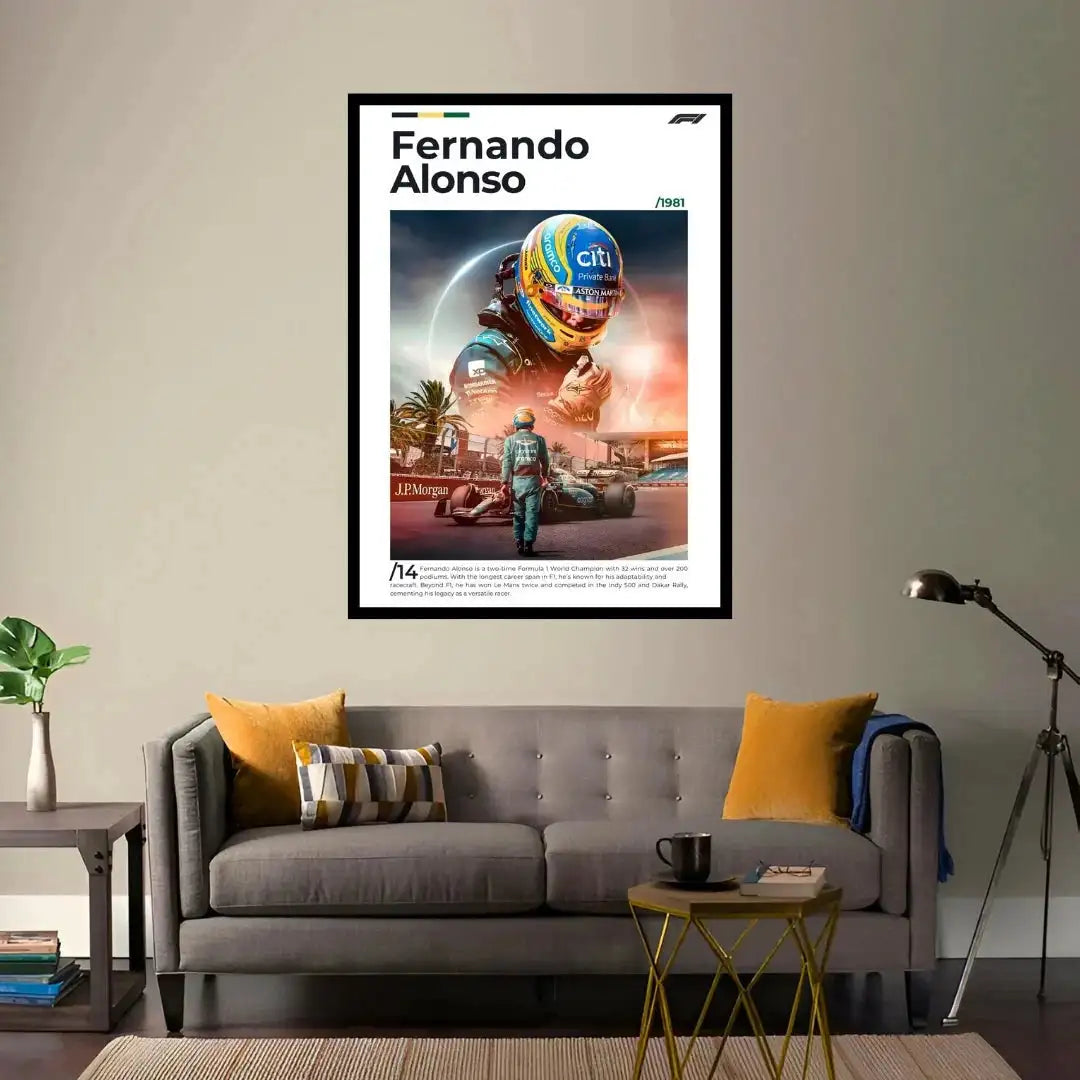 Fernando Alonso F1 Legend Minimalist Art Print